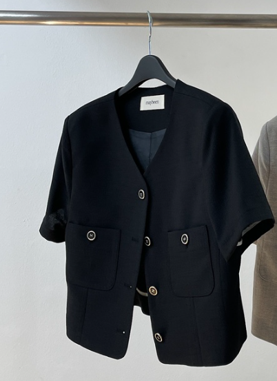 MAYBEEN東大門實拍女裝新款推薦真品25春夏職業時尚休閑夾克MAYBE&amp;CO夾克圖色1