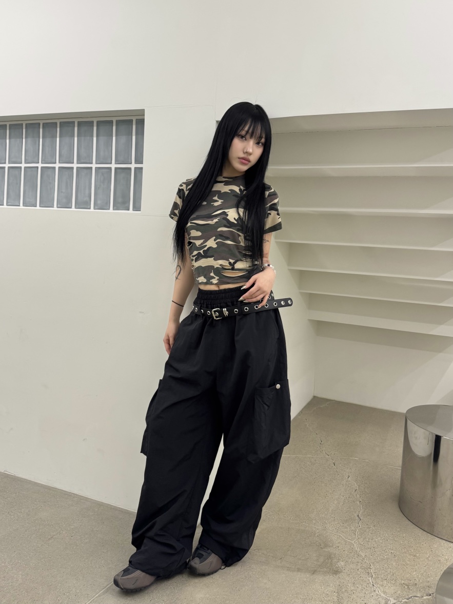 SEEOT韓國直郵女士新款推薦熱賣真品休閑褲工裝褲尼龍套裝腰帶GGD休閑褲