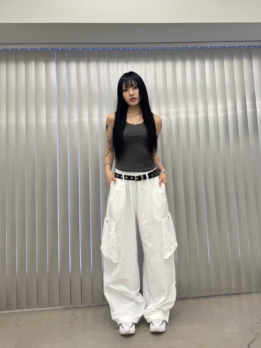 SEEOT韓國直郵女士新款推薦熱賣真品休閑褲工裝褲尼龍套裝腰帶GGD休閑褲圖色3