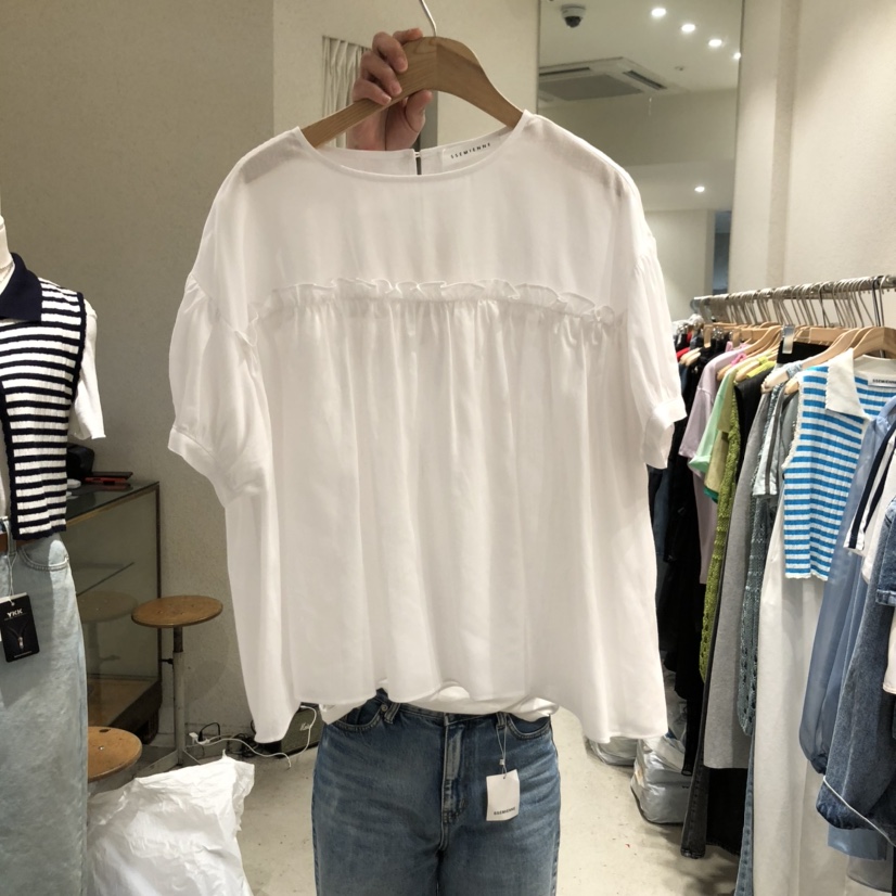 SSEMIENNE韓國直郵㊣女裝新款25春夏休閑推薦熱賣襯衫蕾絲衫SSEMIENNE襯衫/蕾絲衫