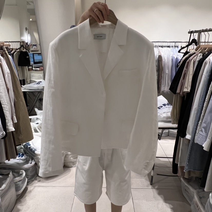 NAVYBURST韓國直郵㊣女裝新品25春夏熱賣人氣推薦夾克亞麻布NAVY BURST夾克