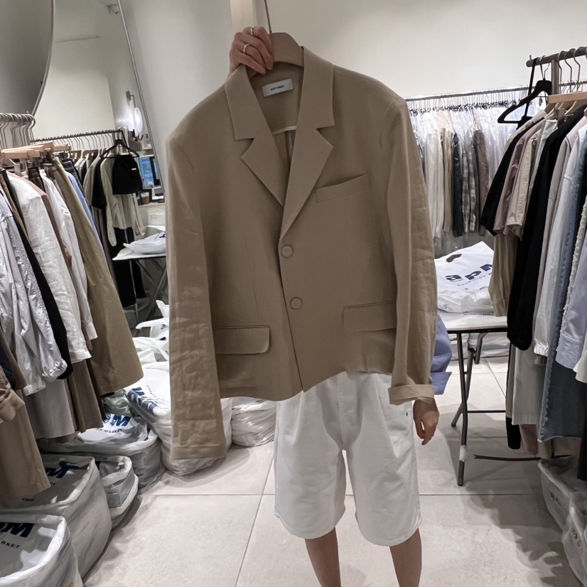 NAVYBURST韓國直郵㊣女裝新品25春夏熱賣人氣推薦夾克亞麻布NAVY BURST夾克圖色2