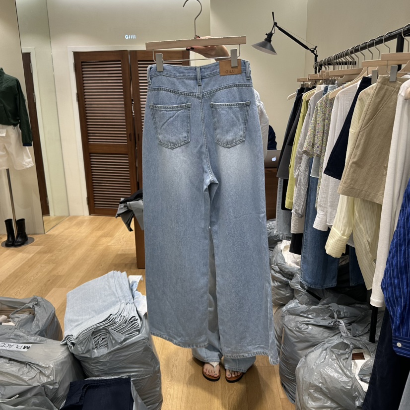 GILLI韓國直郵女裝新品推薦職業真品25春夏休閑時尚牛仔褲天絲GILLI牛仔褲