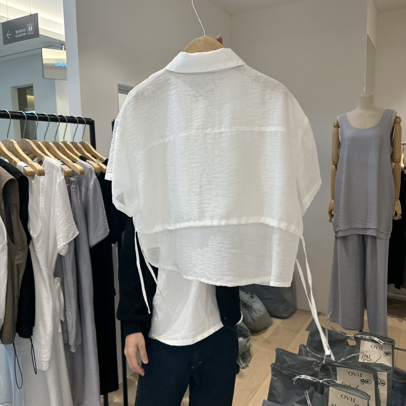 OVU韓國直郵女士新品熱賣休閑推薦人氣職業時尚真品襯衫蕾絲衫OVU襯衫/蕾絲衫