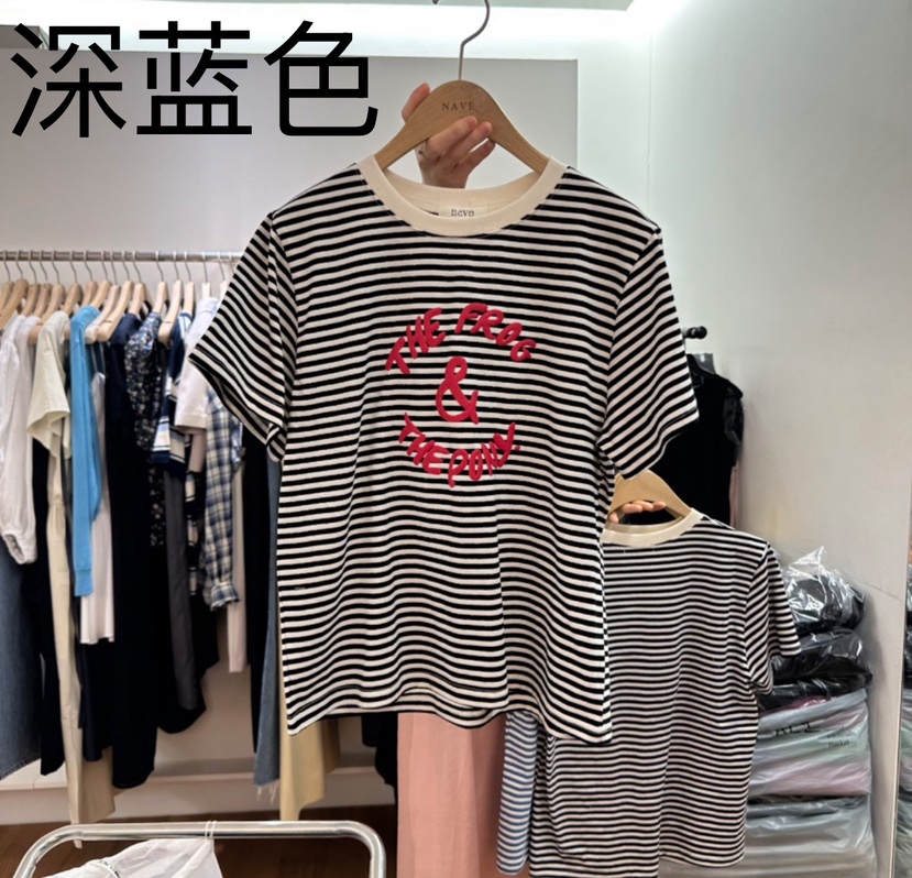 NAVE韓國直郵女裝新品休閑職業推薦人氣時尚熱賣25春夏真品T恤NAVET恤圖色1