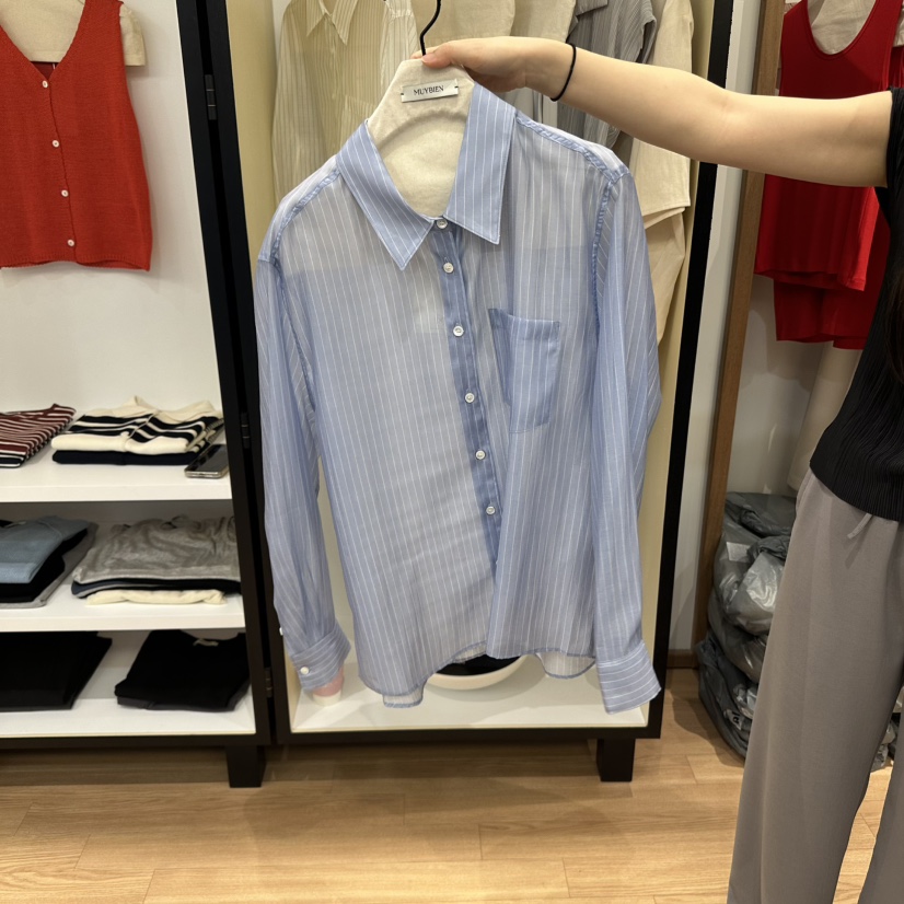MUYBIEN韓國直郵女士新品人氣休閑職業推薦熱賣襯衫蕾絲衫天絲MUYBIEN襯衫/蕾絲衫圖色2