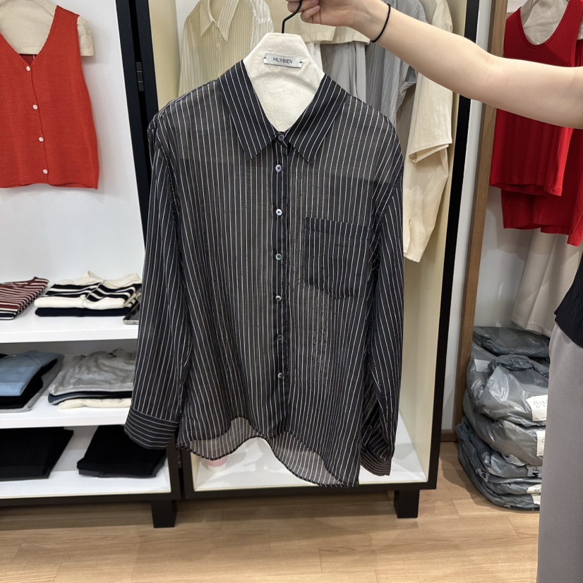 MUYBIEN韓國直郵女士新品人氣休閑職業推薦熱賣襯衫蕾絲衫天絲MUYBIEN襯衫/蕾絲衫圖色3