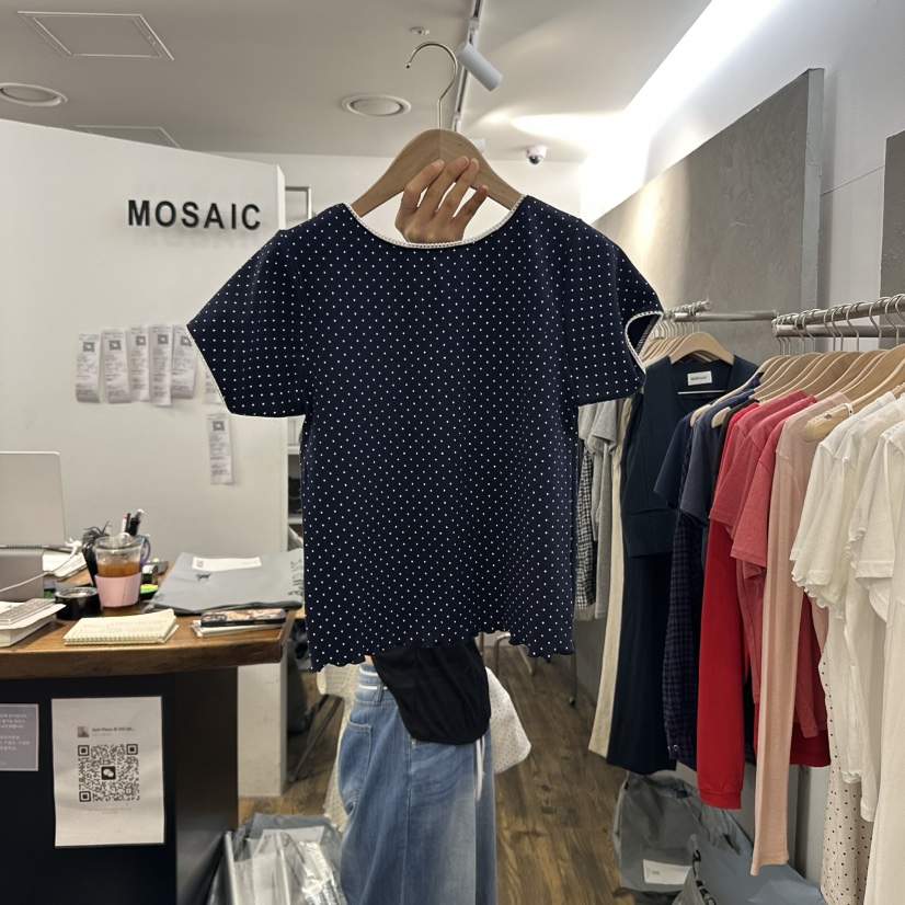 MOSAIC韓國代購女裝新品25春夏時尚休閑推薦人氣職業真品T恤MOSAICT恤圖色2