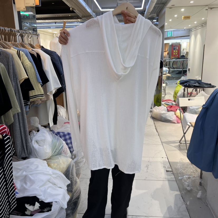 SAGE BRUSH東大門代購女裝新款25春夏熱賣長袖T恤兜帽亞麻SAGE BRUSH長袖T恤