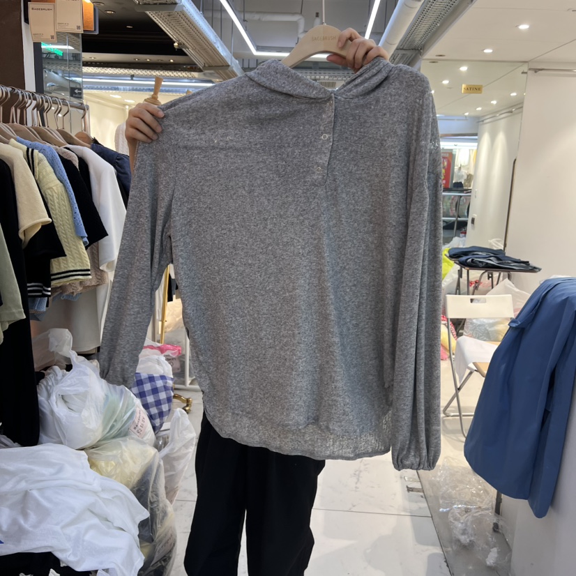 SAGE BRUSH東大門代購女裝新款25春夏熱賣長袖T恤兜帽亞麻SAGE BRUSH長袖T恤圖色2