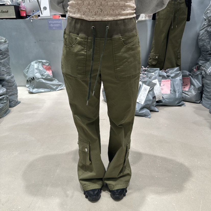 RIBBON東大門代購女士新款真品推薦人氣休閑25春夏休閑褲綁帶RIBBON休閑褲圖色1