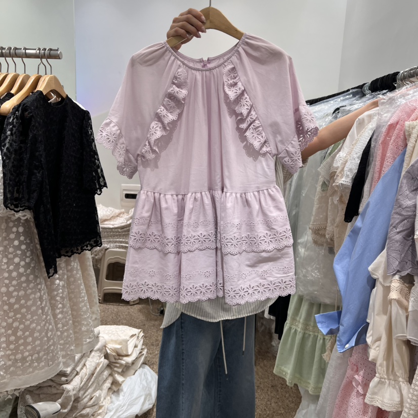 A東大門直郵女士新品休閑真品人氣25春夏推薦熱賣襯衫蕾絲衫A STORE襯衫/蕾絲衫