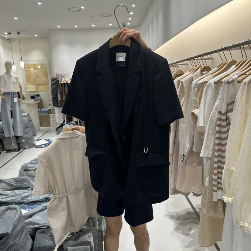 BLUEI-D東大門實拍女裝新品休閑職業熱賣25春夏夾克含腰帶Blue i-d夾克圖色3