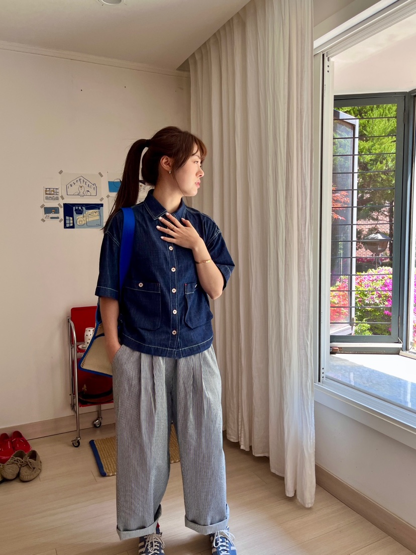 AT NOTE東大門實拍女士新款25春夏推薦人氣襯衫蕾絲衫口袋AT NOTE襯衫/蕾絲衫