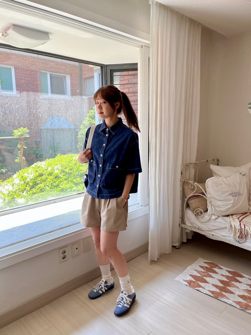 AT NOTE東大門實拍女士新款25春夏推薦人氣襯衫蕾絲衫口袋AT NOTE襯衫/蕾絲衫