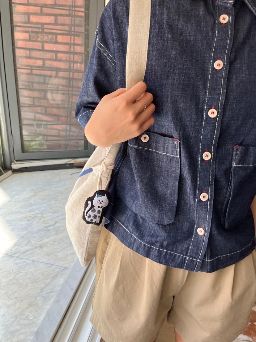 AT NOTE東大門實拍女士新款25春夏推薦人氣襯衫蕾絲衫口袋AT NOTE襯衫/蕾絲衫