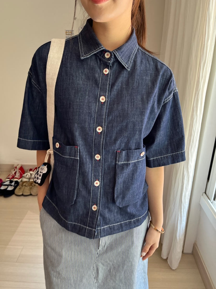 AT NOTE東大門實拍女士新款25春夏推薦人氣襯衫蕾絲衫口袋AT NOTE襯衫/蕾絲衫