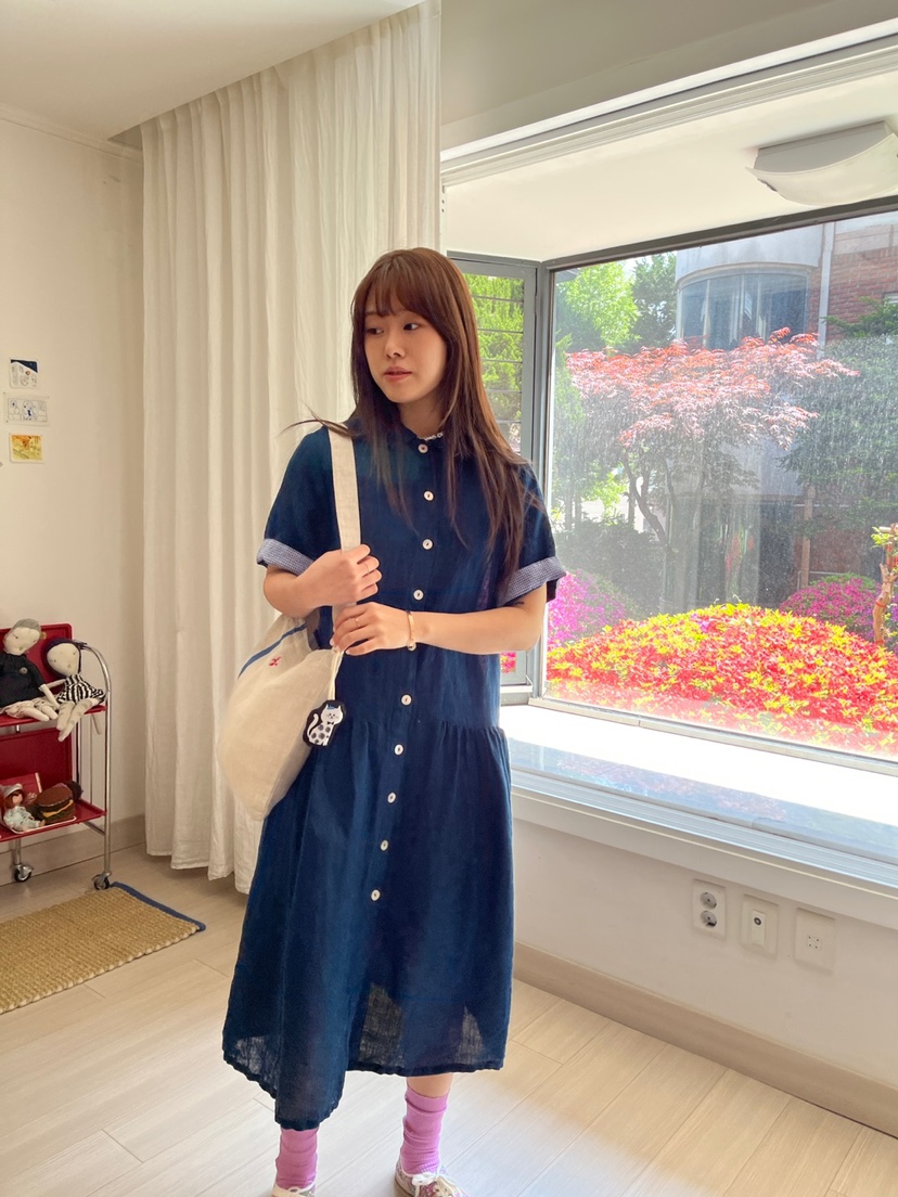 AT NOTE東大門直郵女士新款時尚真品職業休閑推薦連衣裙亞麻AT NOTE連衣裙