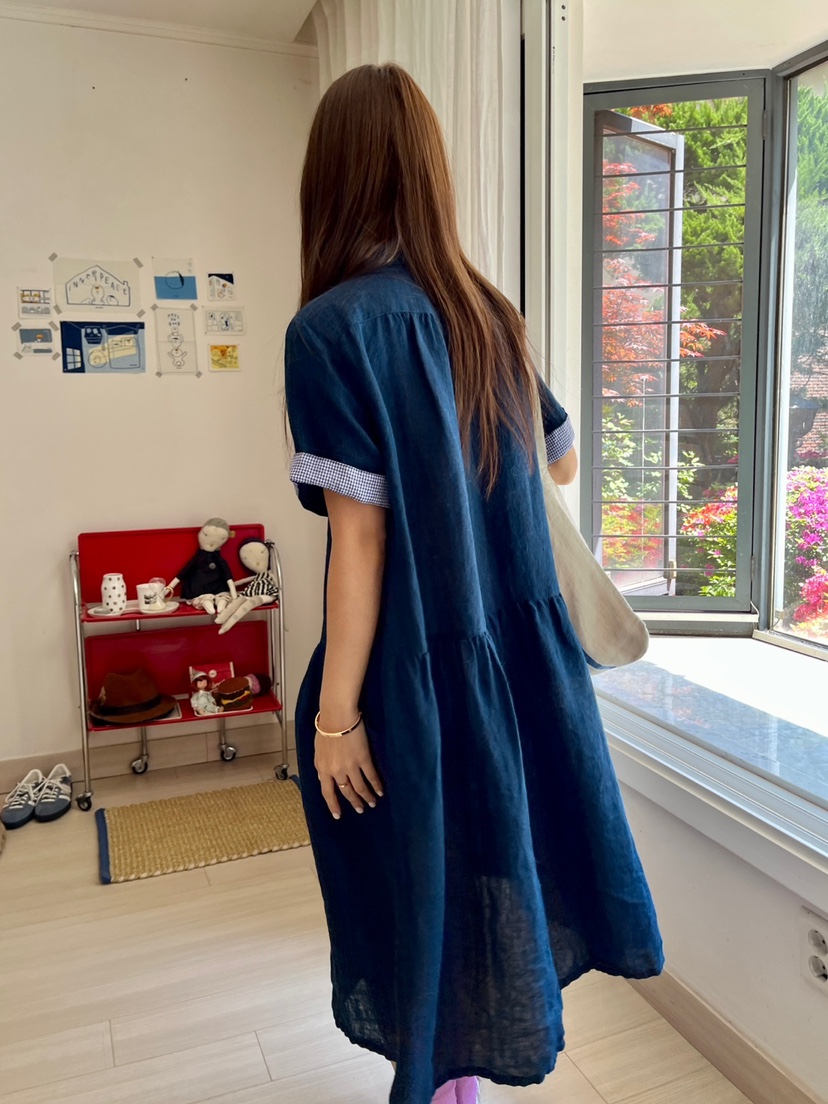 AT NOTE東大門直郵女士新款時尚真品職業休閑推薦連衣裙亞麻AT NOTE連衣裙