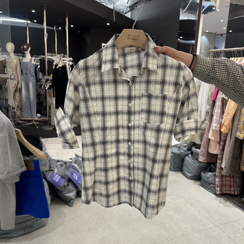 SUNDER MARKET東大門代購女裝新品休閑25春夏真品襯衫蕾絲衫SUNDER MARKET襯衫/蕾絲衫