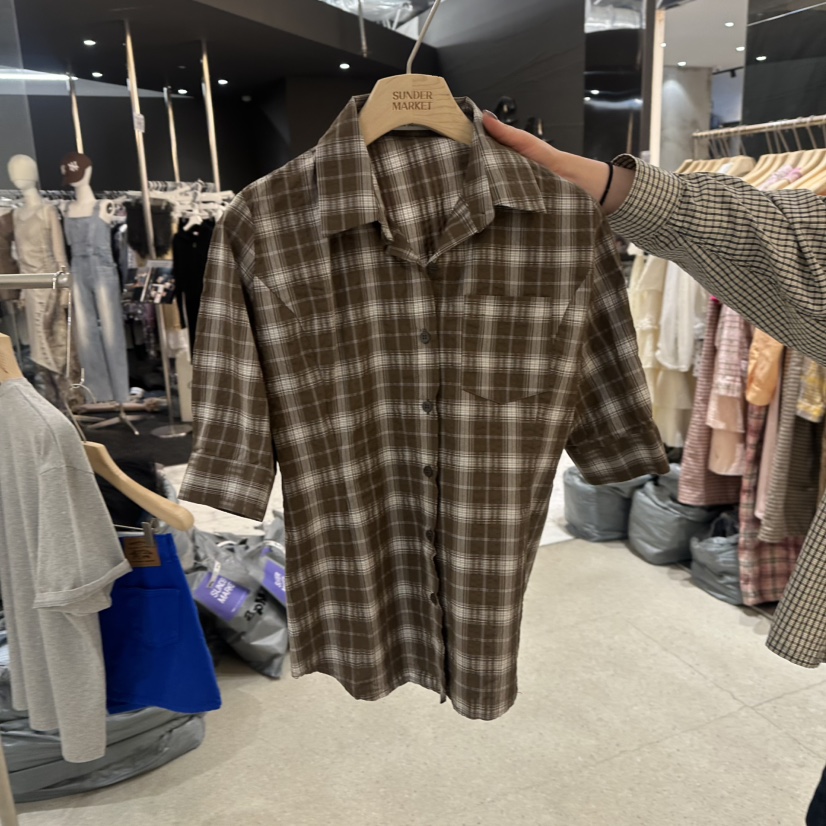 SUNDER MARKET東大門代購女裝新品休閑25春夏真品襯衫蕾絲衫SUNDER MARKET襯衫/蕾絲衫圖色2