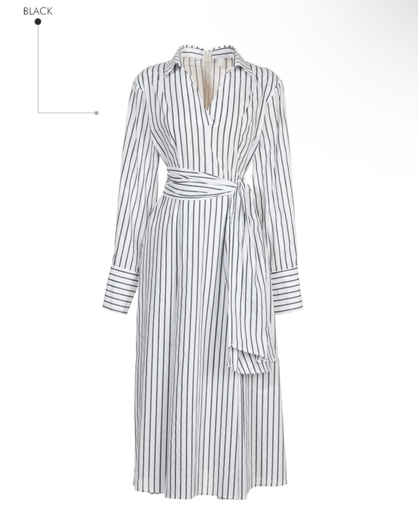 TANIA-Q東大門代購女裝新品25春夏人氣時尚推薦連衣裙含腰帶TANIA-Q連衣裙