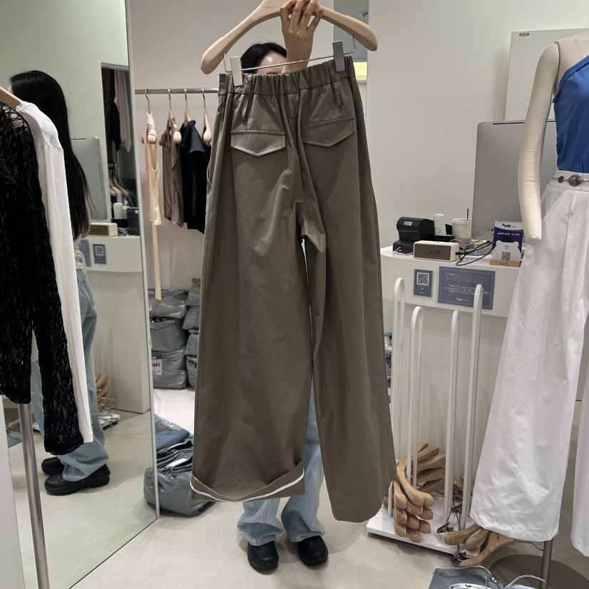 RENDER東大門實拍女士新品人氣推薦25春夏真品時尚休閑褲腰帶RENDER休閑褲