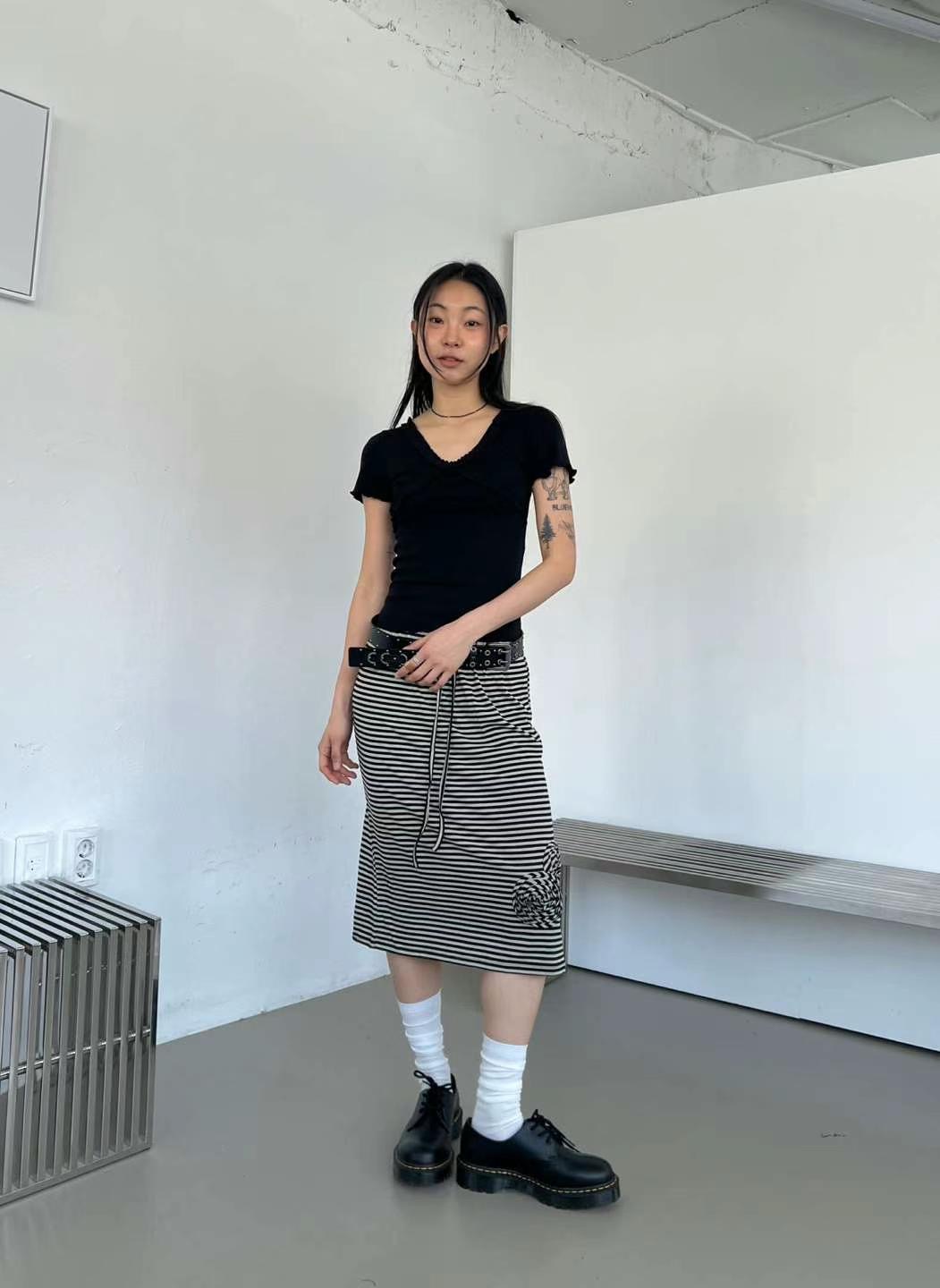ASKHAKI東大門代購女士新品真品25春夏休閑時尚人氣職業T恤ASKHAKIT恤