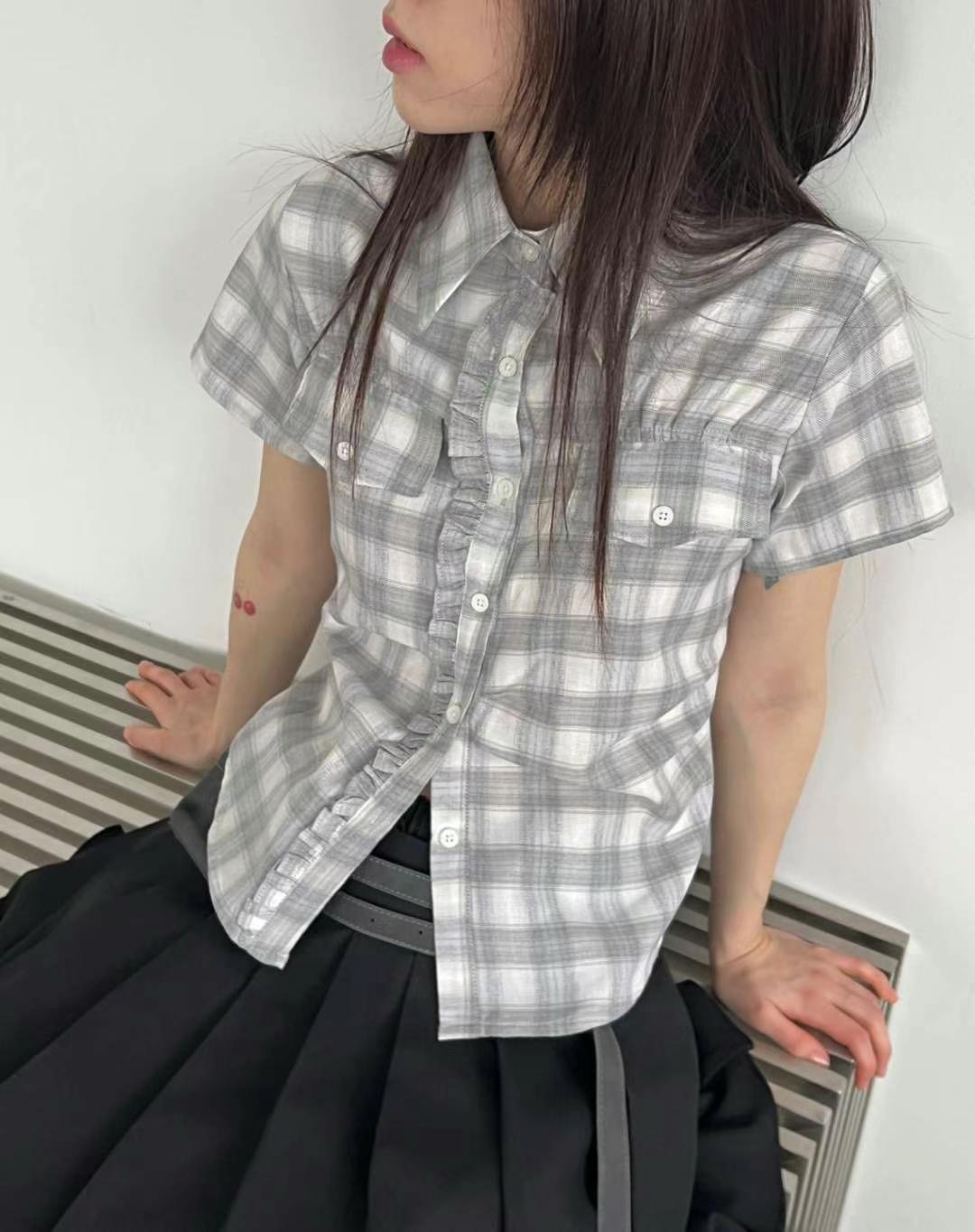 ASKHAKI韓國直郵女士新款人氣25春夏休閑真品推薦襯衫蕾絲衫ASKHAKI襯衫/蕾絲衫