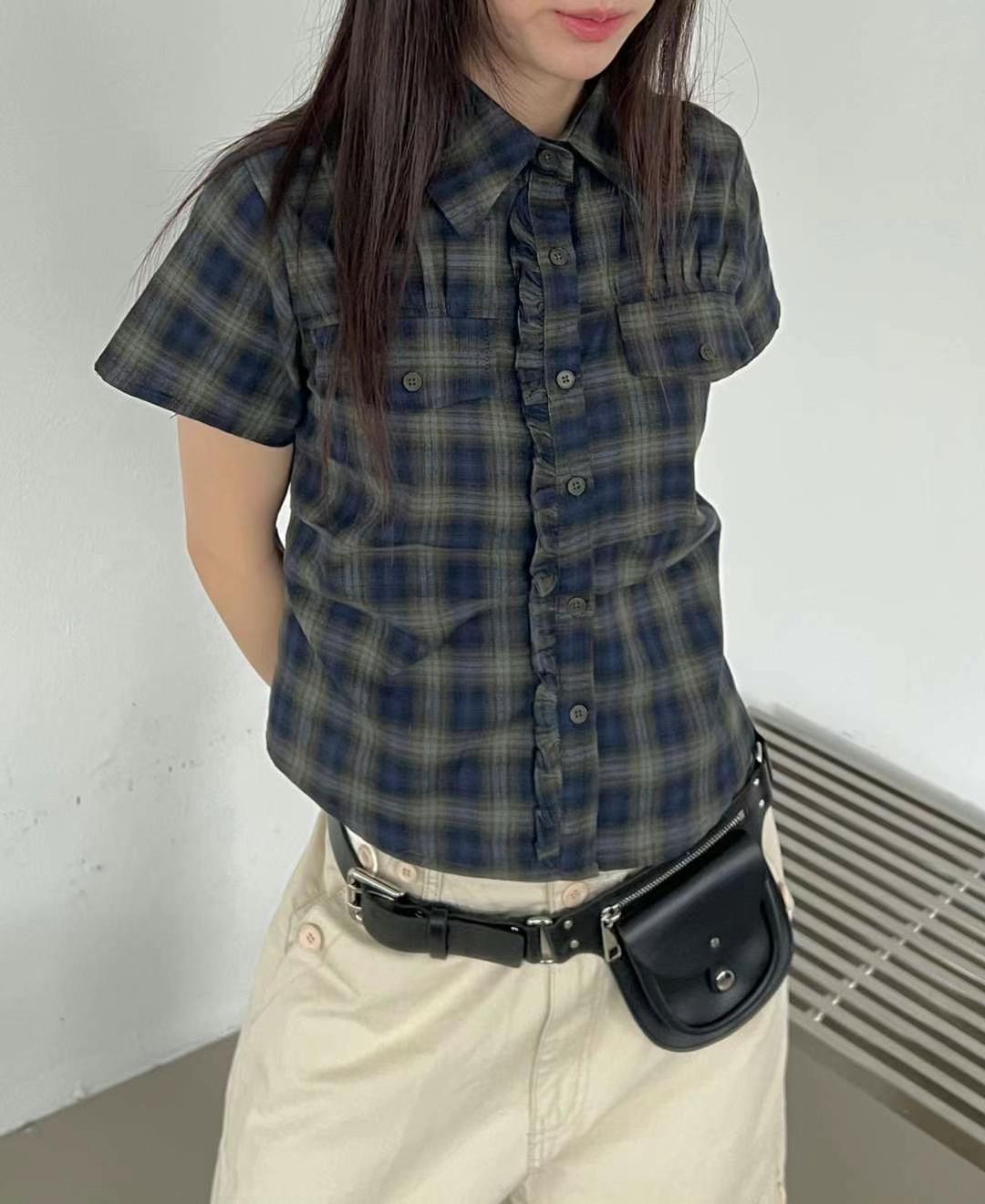 ASKHAKI韓國直郵女士新款人氣25春夏休閑真品推薦襯衫蕾絲衫ASKHAKI襯衫/蕾絲衫