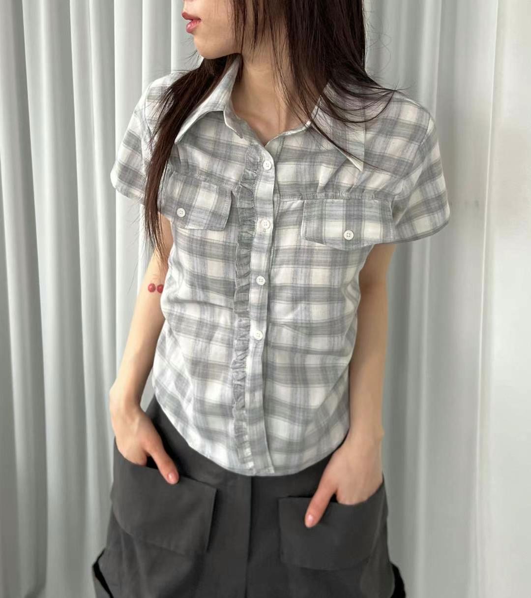 ASKHAKI韓國直郵女士新款人氣25春夏休閑真品推薦襯衫蕾絲衫ASKHAKI襯衫/蕾絲衫圖色2