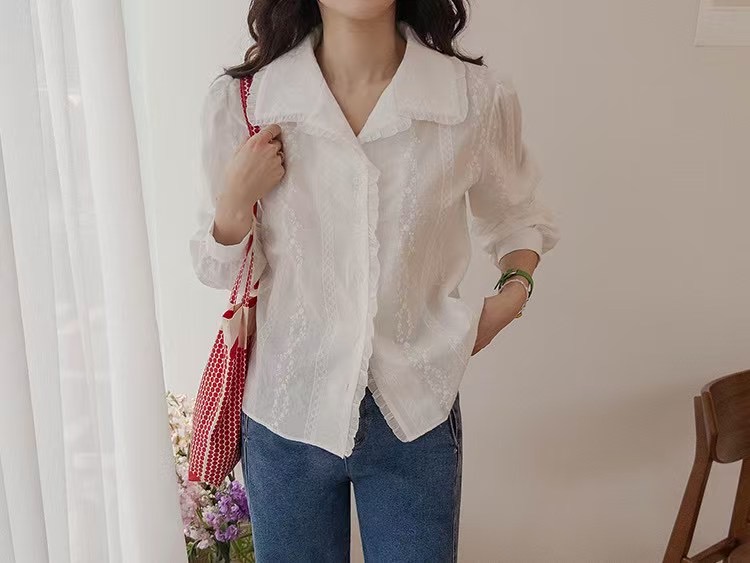 AGAIN US東大門直郵女裝新品25春夏真品熱賣時尚襯衫蕾絲衫AGAIN US襯衫/蕾絲衫