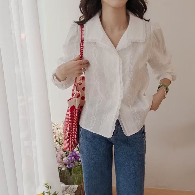 AGAIN US東大門直郵女裝新品25春夏真品熱賣時尚襯衫蕾絲衫AGAIN US襯衫/蕾絲衫