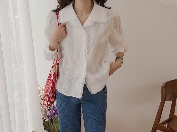 AGAIN US東大門直郵女裝新品25春夏真品熱賣時尚襯衫蕾絲衫AGAIN US襯衫/蕾絲衫