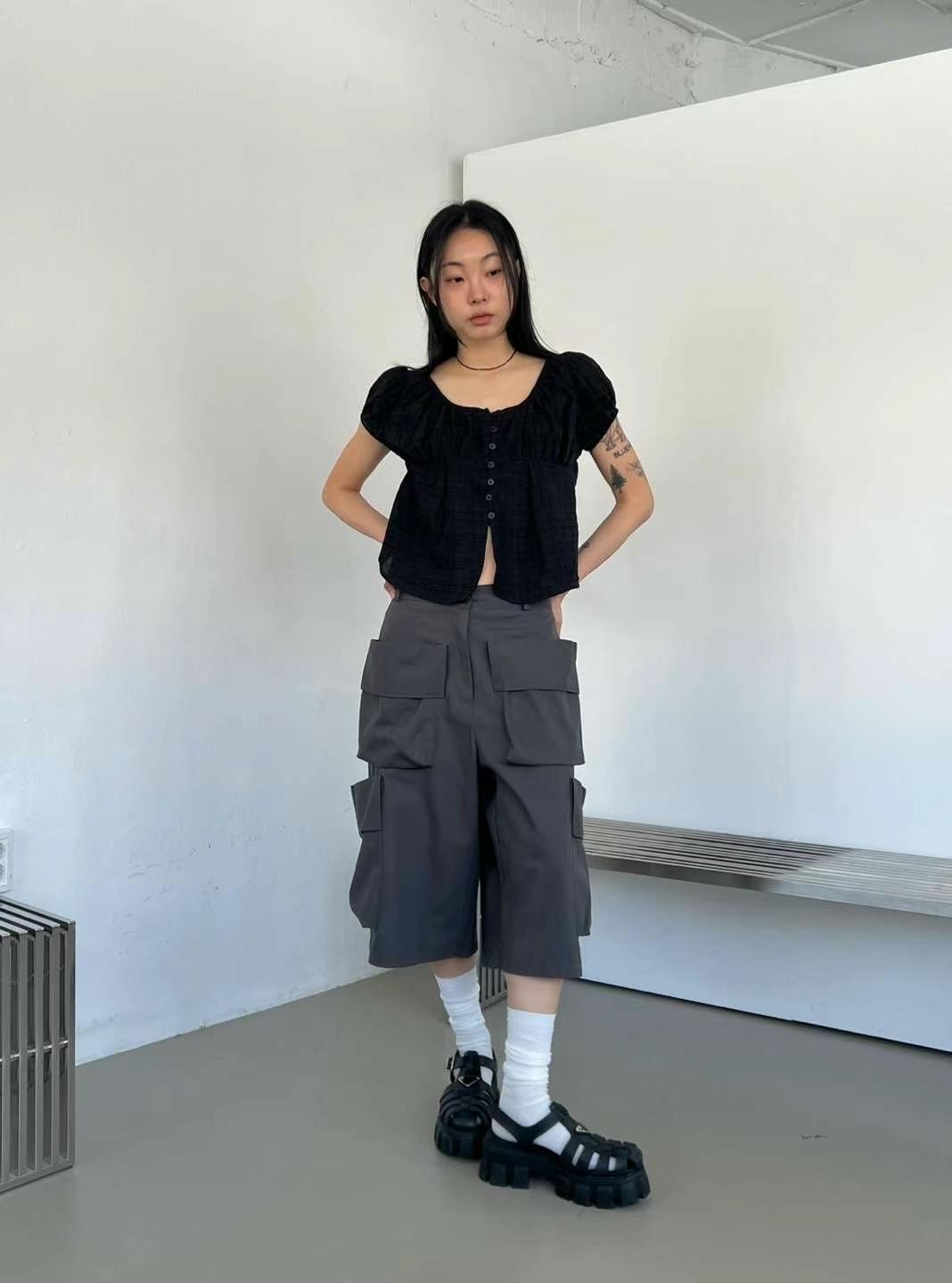 ASKHAKI韓國代購女士新品職業推薦人氣休閑熱賣真品襯衫蕾絲衫ASKHAKI襯衫/蕾絲衫