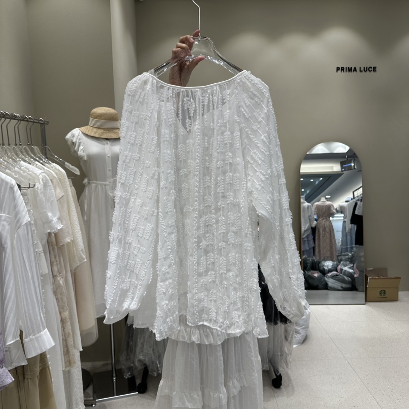 PRIMA LUCE韓國㊣直郵東大門代購女裝新品25春夏襯衫蕾絲衫CHARLOTTE襯衫/蕾絲衫