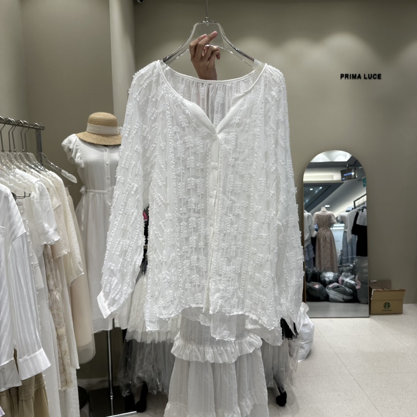 PRIMA LUCE韓國㊣直郵東大門代購女裝新品25春夏襯衫蕾絲衫CHARLOTTE襯衫/蕾絲衫