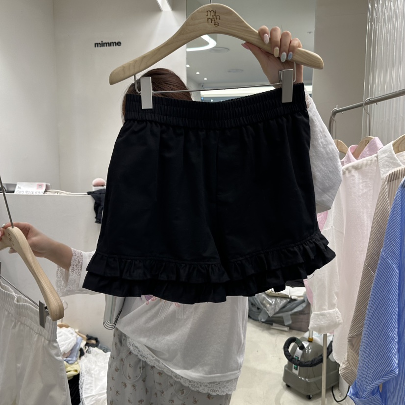 MIMME直郵韓國代購㊣女裝新款推薦人氣休閑25春夏短褲荷葉邊MIMME短褲圖色3