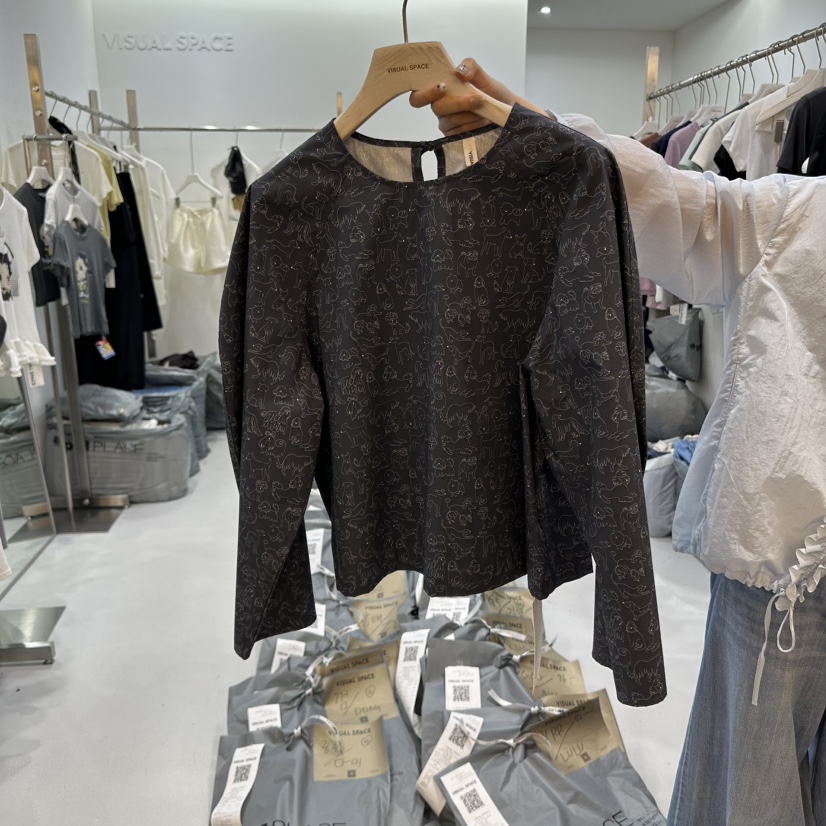 VISUAL SPACE韓國㊣直郵東大門代購女裝新品熱賣襯衫蕾絲衫VISUAL SPACE襯衫/蕾絲衫圖色2