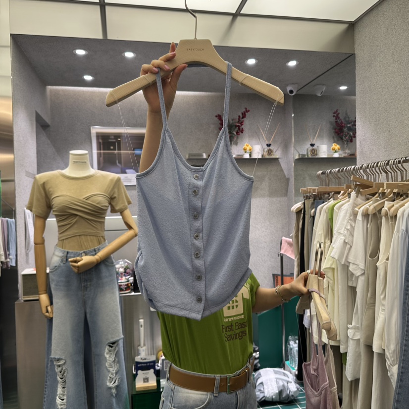 BABYTOUCH東大門直郵女士新品休閑人氣時尚吊帶背心柔軟亞麻BABYTOUCH吊帶/背心圖色3