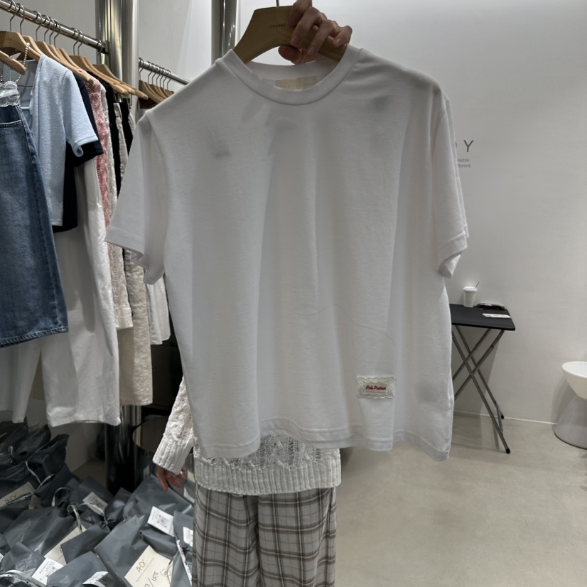 AHOY東大門實拍女裝新品人氣休閑25春夏時尚熱賣真品T恤蕾絲AHOYT恤