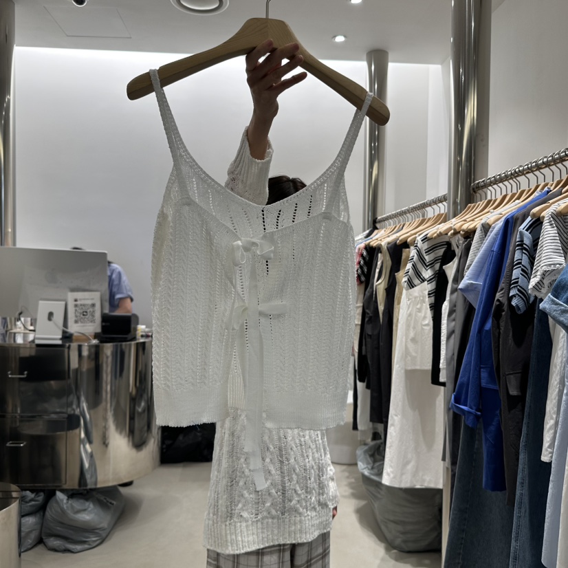 AHOY東大門實拍女士新款職業25春夏推薦吊帶背心不含內搭緊身AHOY吊帶/背心