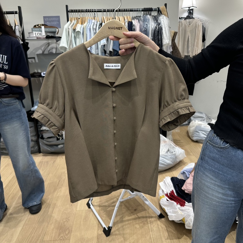 M.G.N韓國代購女士新品熱賣推薦25春夏休閑職業襯衫蕾絲衫MAGNET襯衫/蕾絲衫圖色3