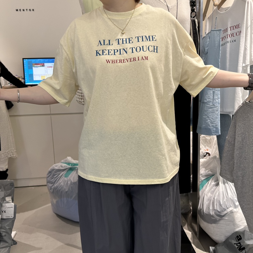 MENTOR東大門直郵女裝新款真品25春夏職業熱賣人氣休閑推薦T恤MENTORT恤圖色1