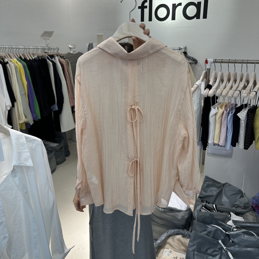 FLORAL韓國代購女士新款職業熱賣25春夏休閑真品襯衫蕾絲衫FLORAL襯衫/蕾絲衫
