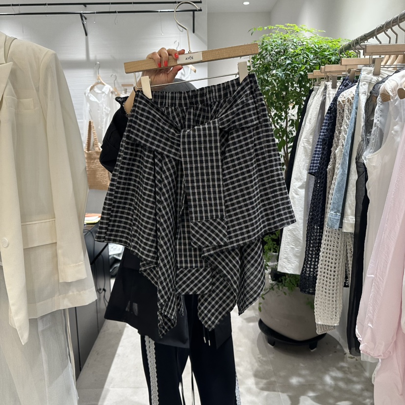 AYCE東大門直郵女裝新款25春夏時尚職業推薦熱賣短裙格紋破洞101SHOWROOM/AYCE短裙