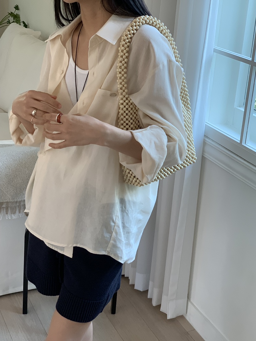 MURR東大門代購女士新品熱賣25春夏襯衫蕾絲衫不含內搭亞麻MURR襯衫/蕾絲衫