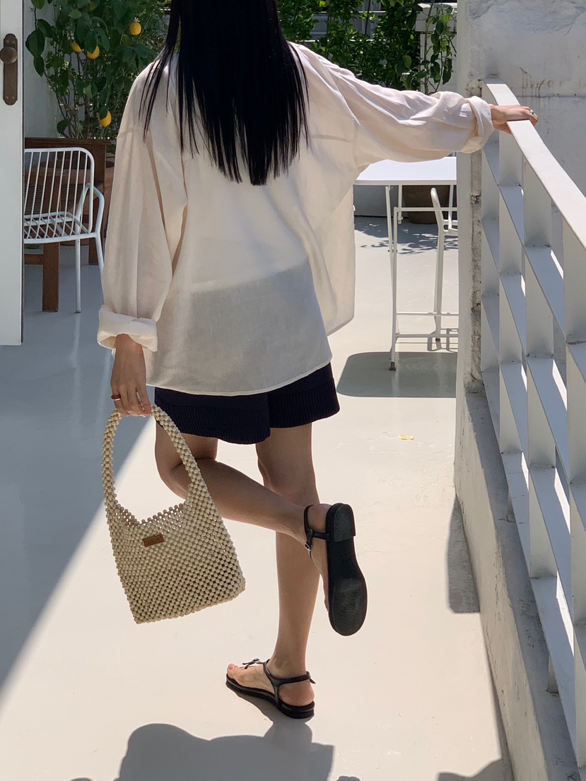 MURR東大門代購女士新品熱賣25春夏襯衫蕾絲衫不含內搭亞麻MURR襯衫/蕾絲衫