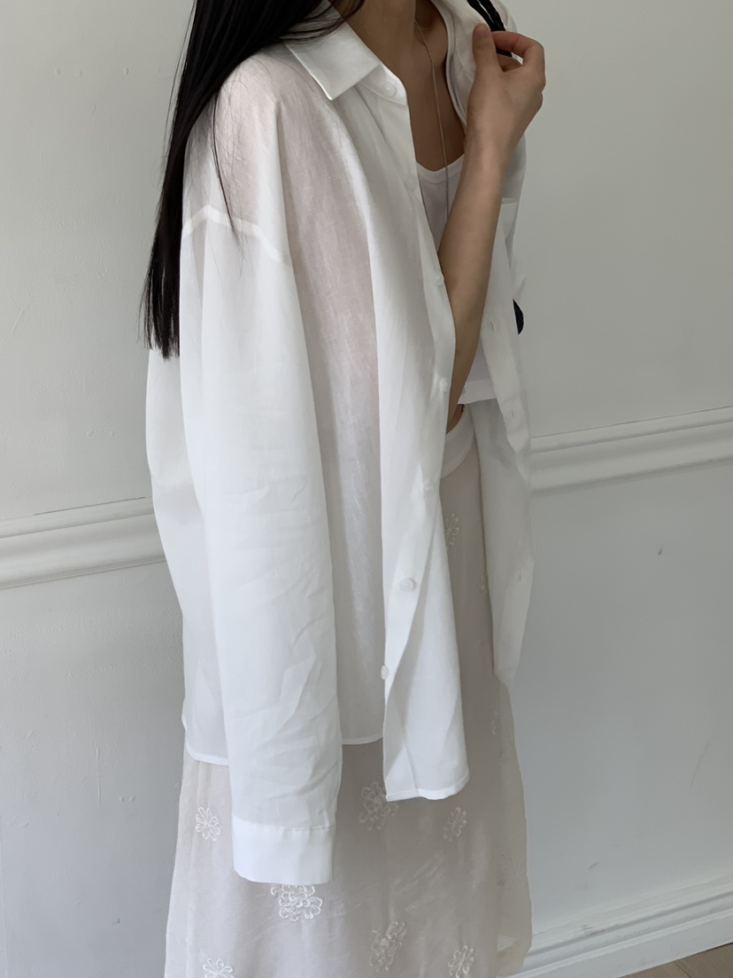 MURR東大門代購女士新品熱賣25春夏襯衫蕾絲衫不含內搭亞麻MURR襯衫/蕾絲衫