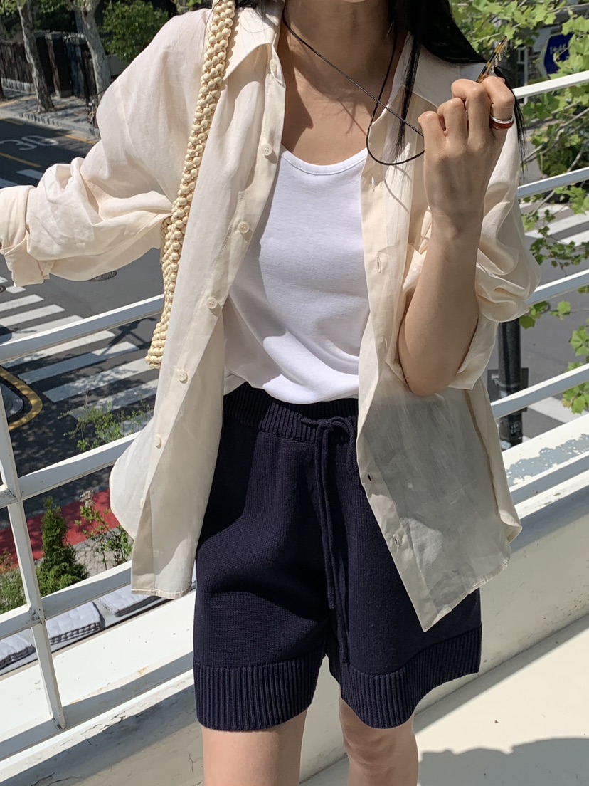 MURR東大門代購女士新品熱賣25春夏襯衫蕾絲衫不含內搭亞麻MURR襯衫/蕾絲衫